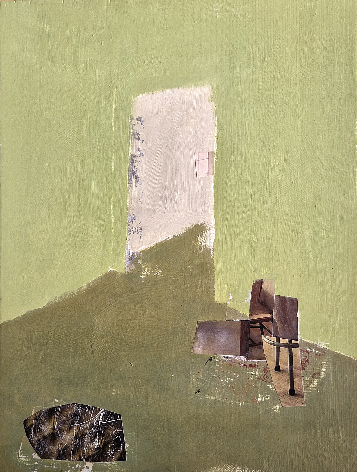 alle spalle una storia probabile. mixed media & found paper. 2025