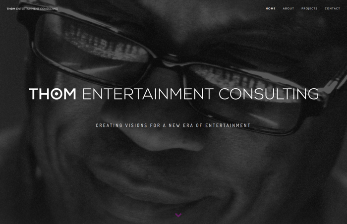 thom entertainment webdesign